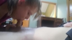 blowjob on the floor with a messy cumshot, good views